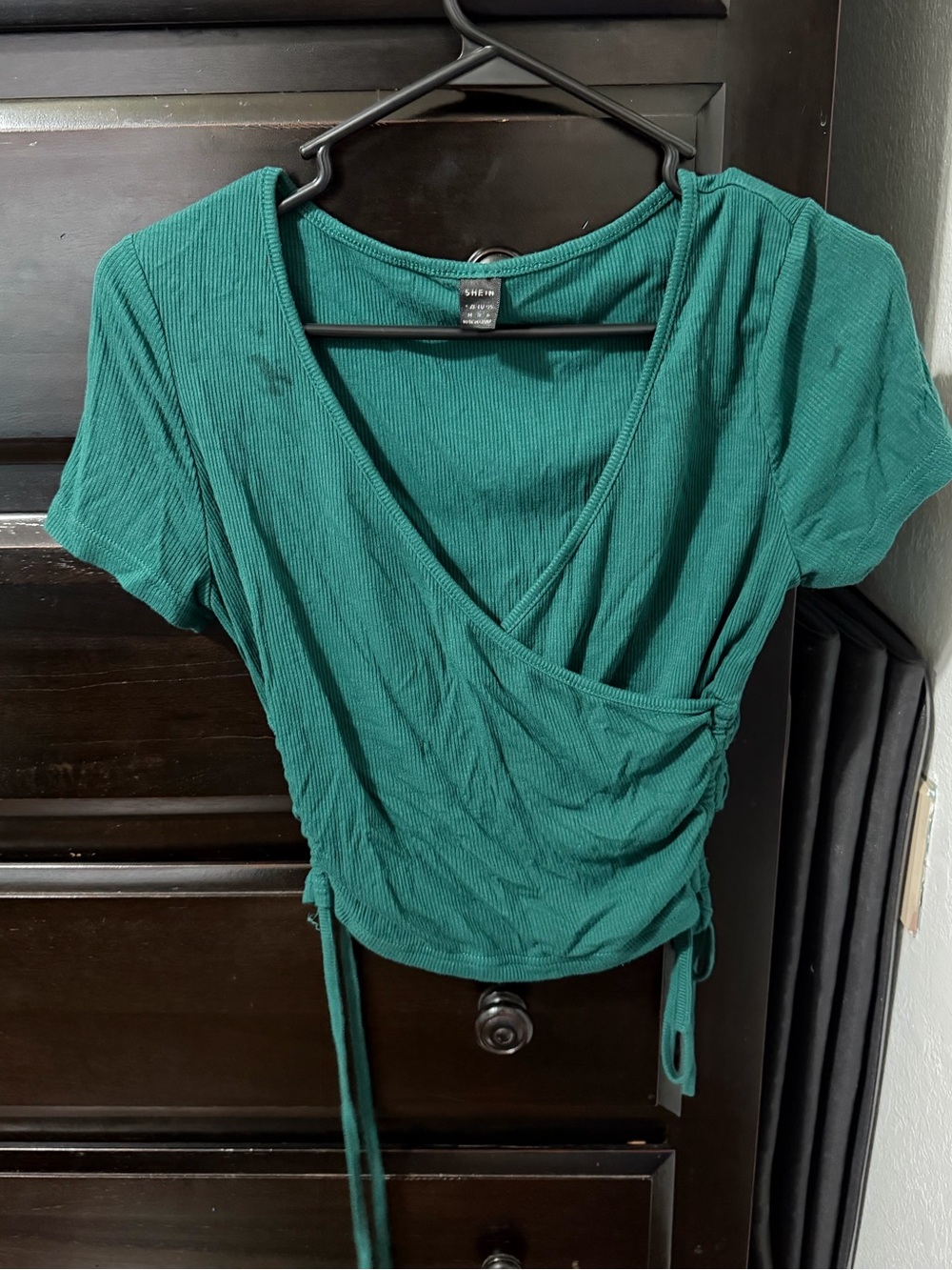 SHEIN ribbed Green tie shirt size M